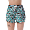 St Bernard Blue Pattern Print Women's Shorts-grizzshop