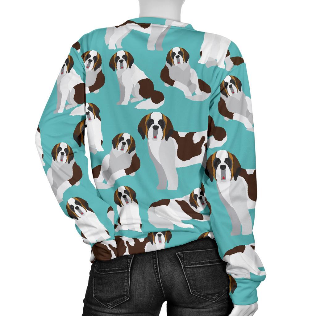 St Bernard Blue Pattern Print Women's Sweatshirt-grizzshop