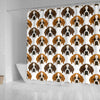 St Bernard Pattern Print Bathroom Shower Curtain-grizzshop