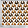 St Bernard Pattern Print Bathroom Shower Curtain-grizzshop