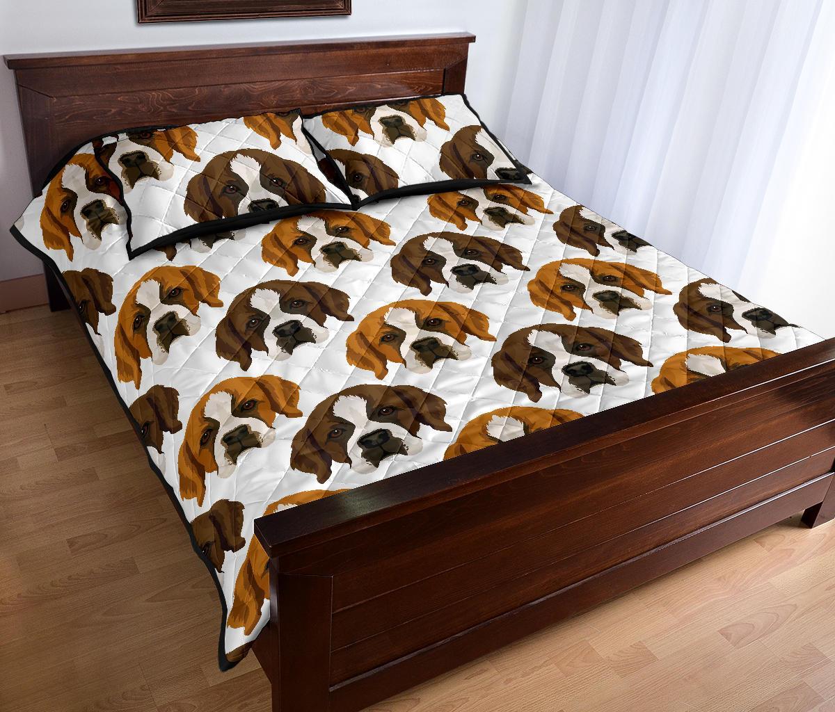 St Bernard Pattern Print Bed Set Quilt-grizzshop