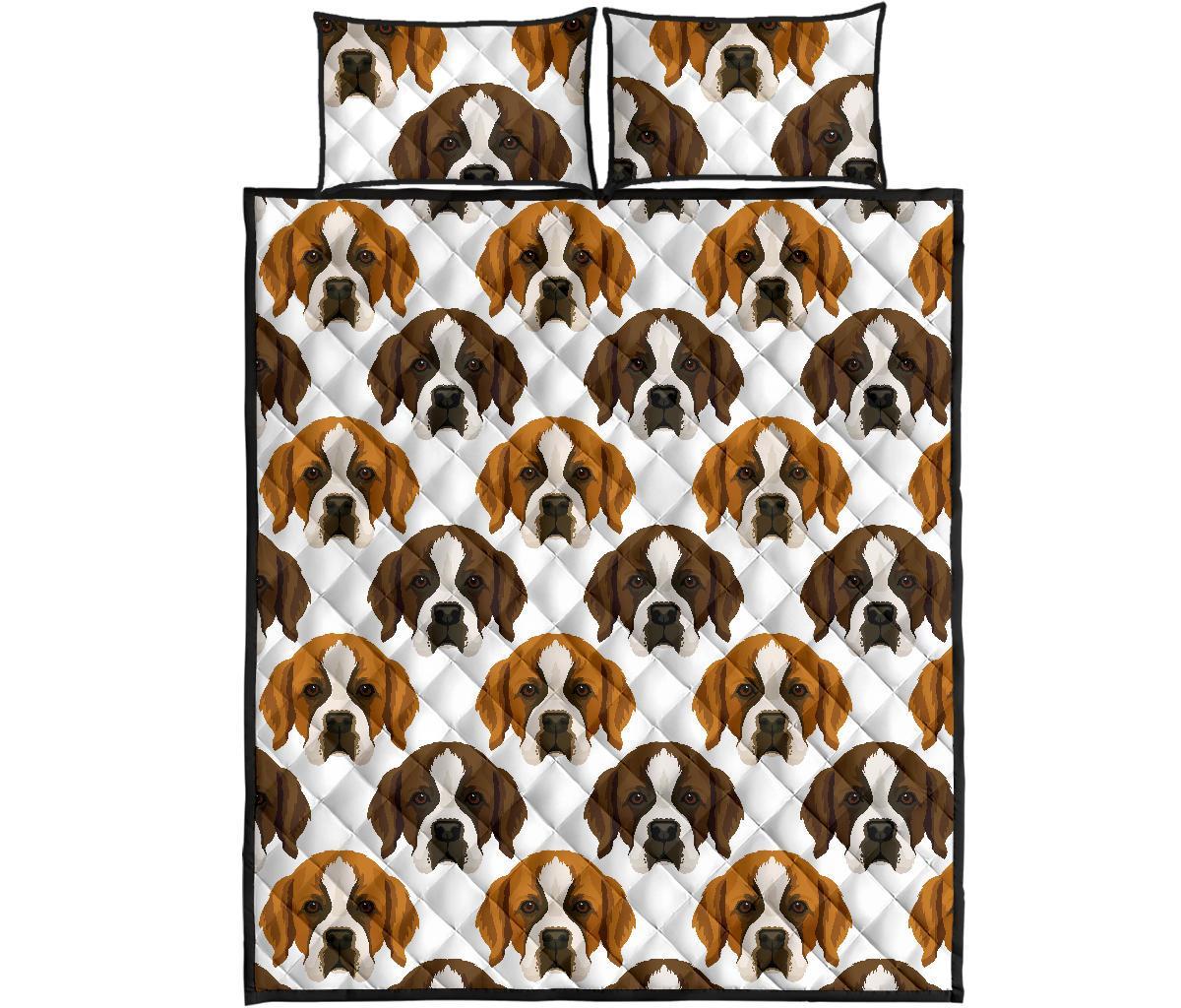 St Bernard Pattern Print Bed Set Quilt-grizzshop