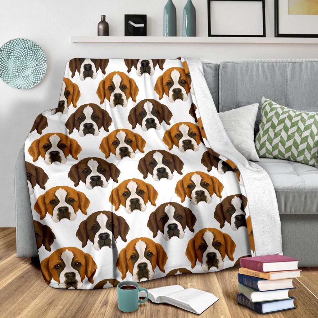 St Bernard Pattern Print Blanket-grizzshop