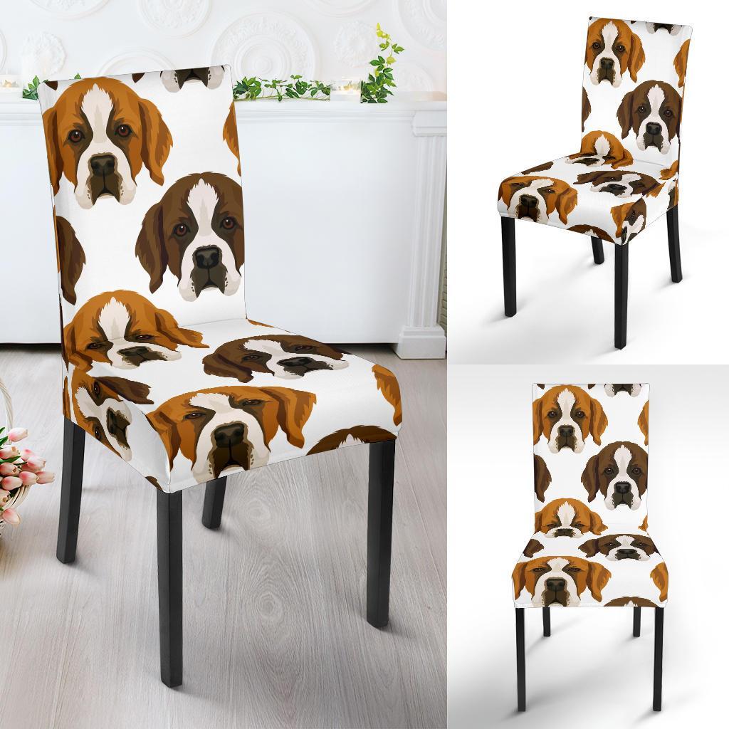 St Bernard Pattern Print Chair Cover-grizzshop