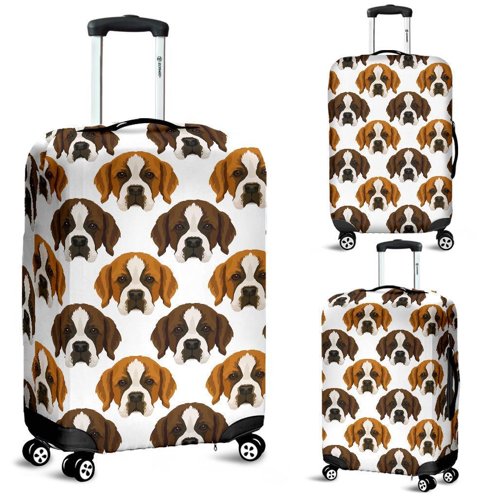 St Bernard Pattern Print Luggage Cover Protector-grizzshop