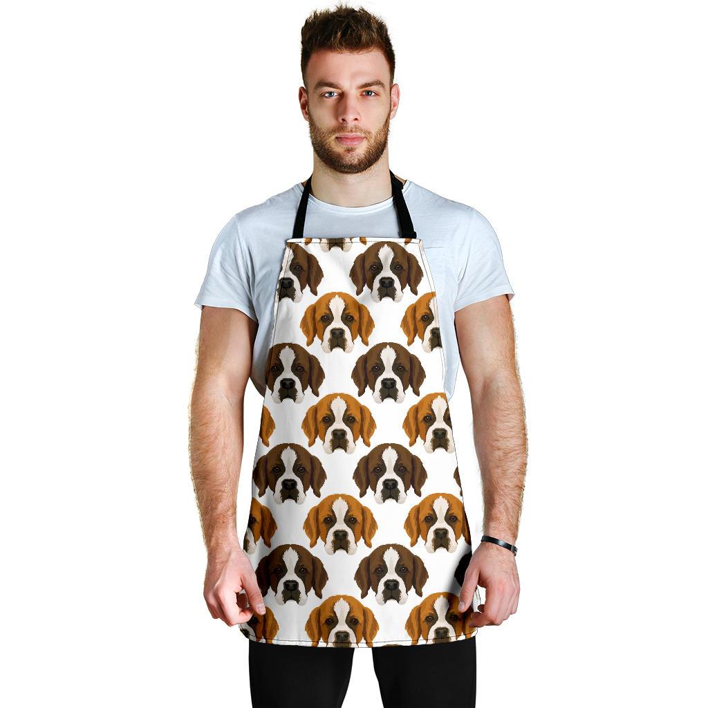 St Bernard Pattern Print Men's Apron-grizzshop