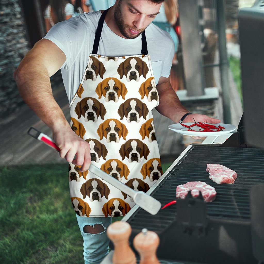 St Bernard Pattern Print Men's Apron-grizzshop