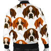 St Bernard Pattern Print Men's Bomber Jacket-grizzshop