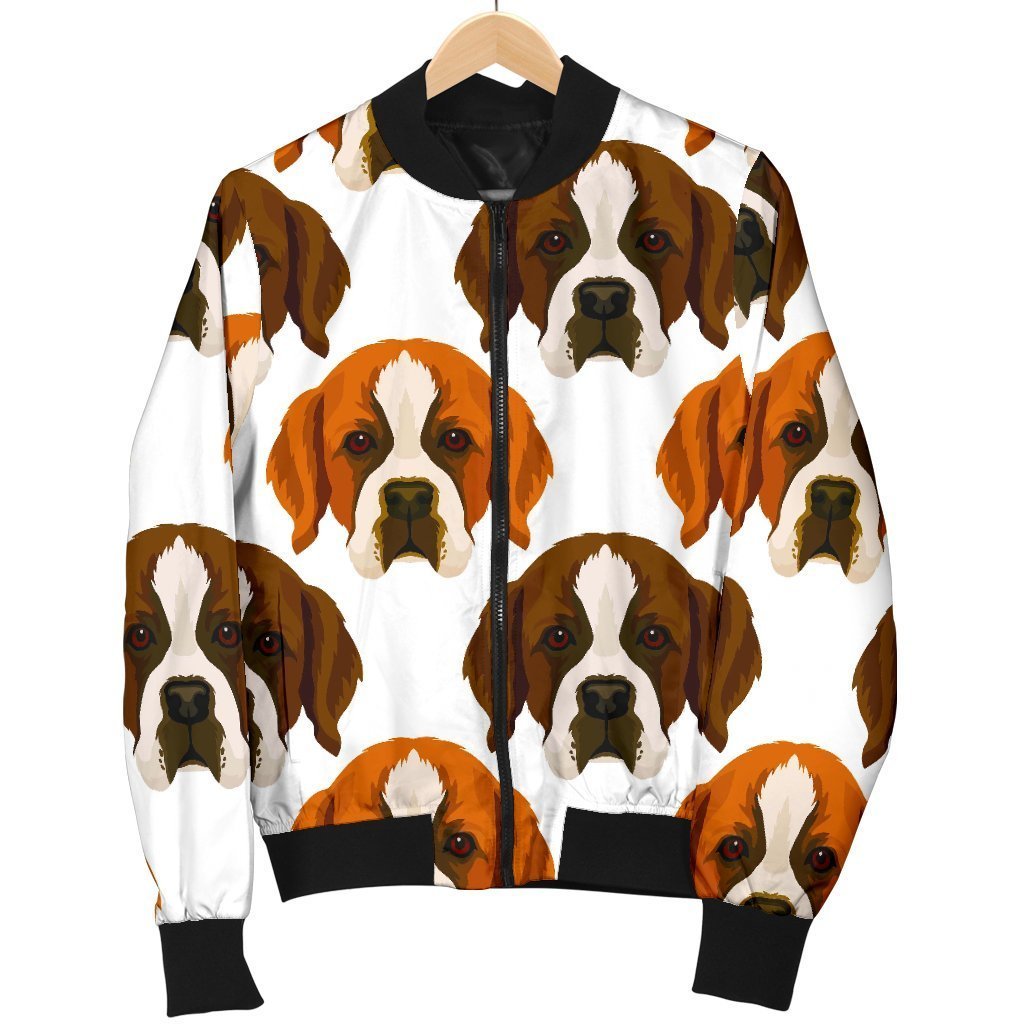 St Bernard Pattern Print Men's Bomber Jacket-grizzshop