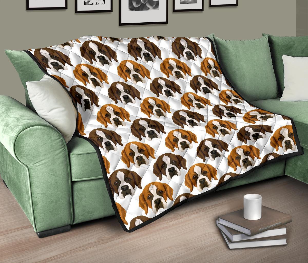 St Bernard Pattern Print Quilt-grizzshop