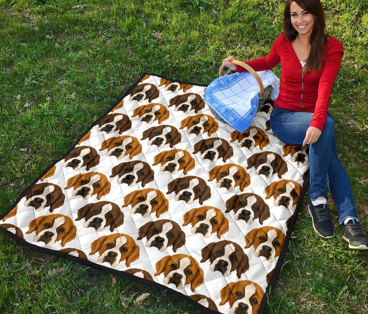 St Bernard Pattern Print Quilt-grizzshop