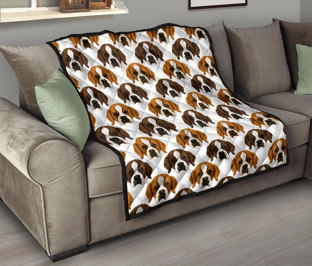 St Bernard Pattern Print Quilt-grizzshop