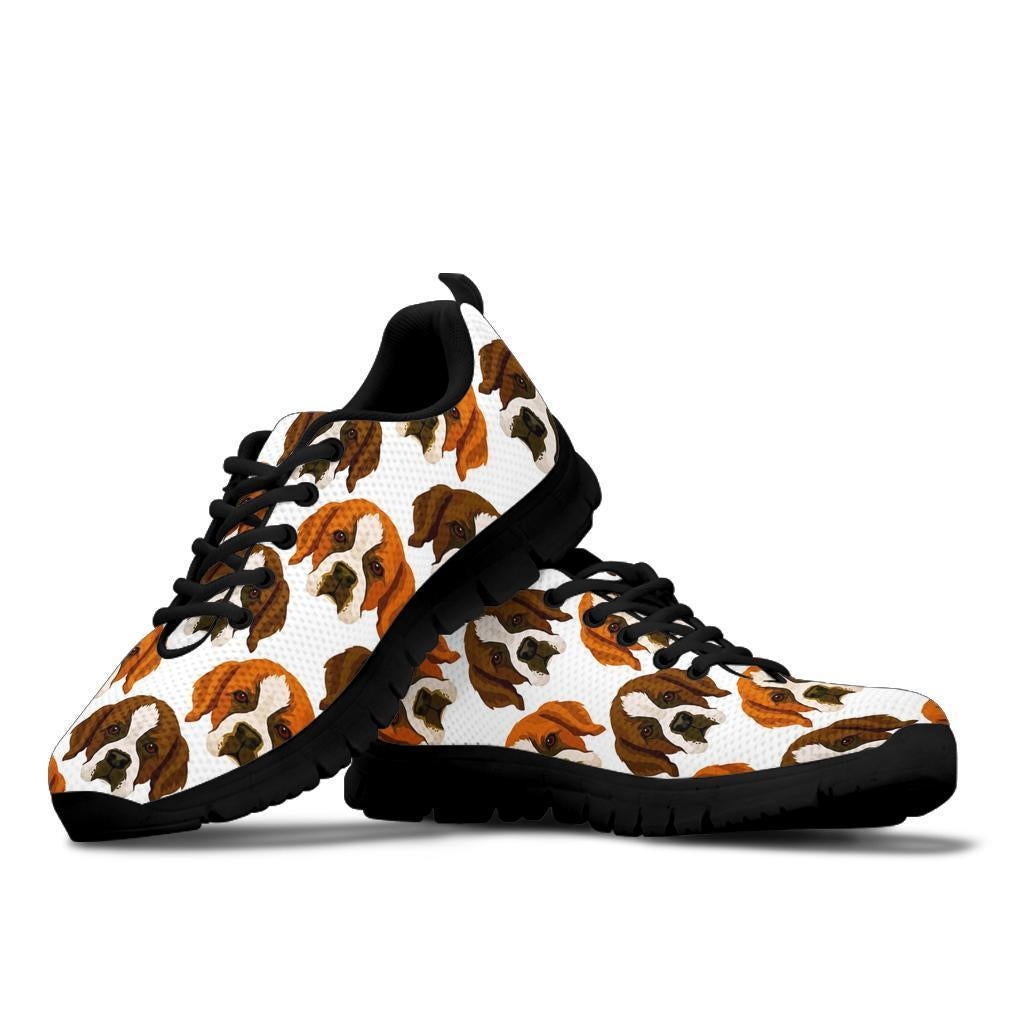 St Bernard Pattern Print Sneaker Shoes For Men Women-grizzshop