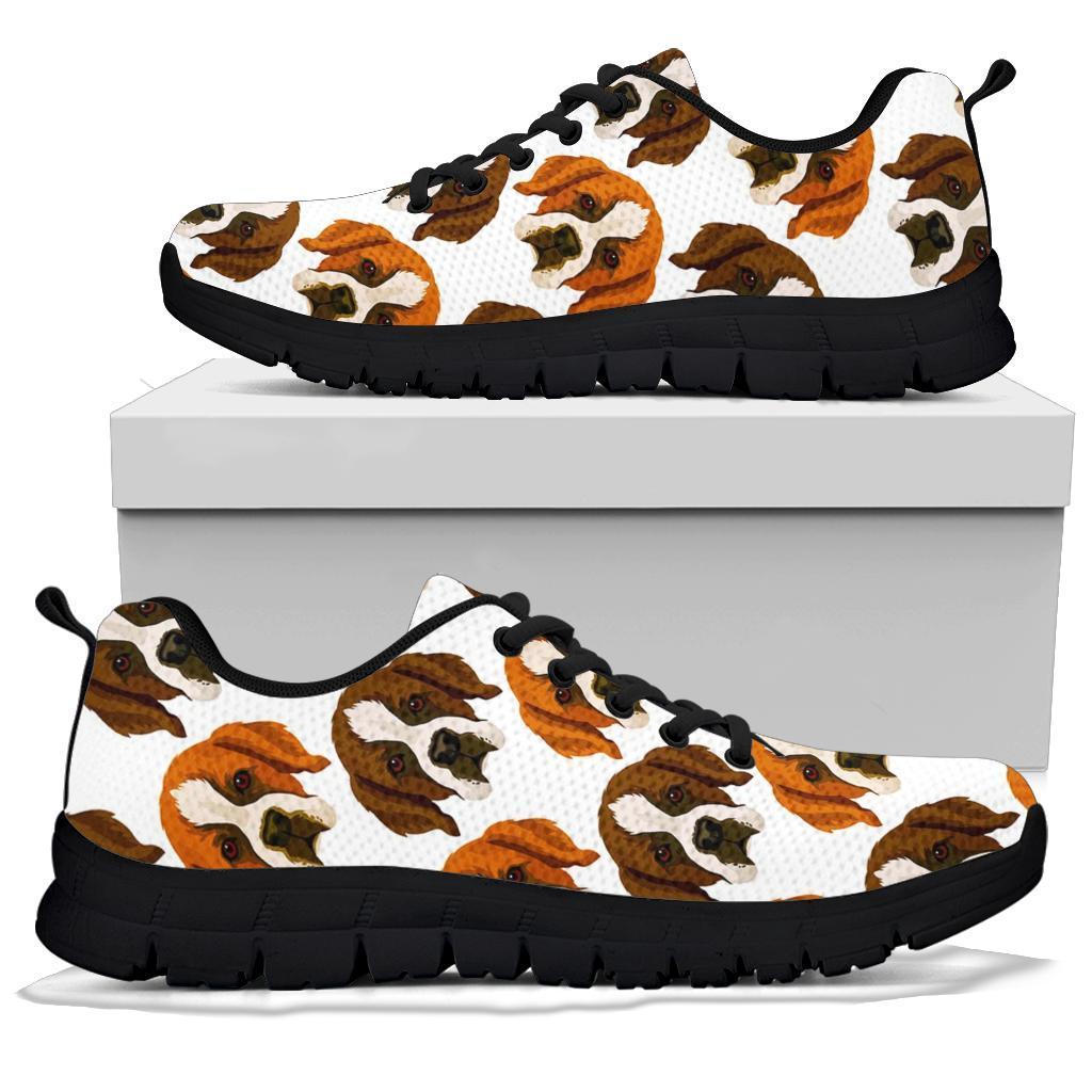 St Bernard Pattern Print Sneaker Shoes For Men Women-grizzshop