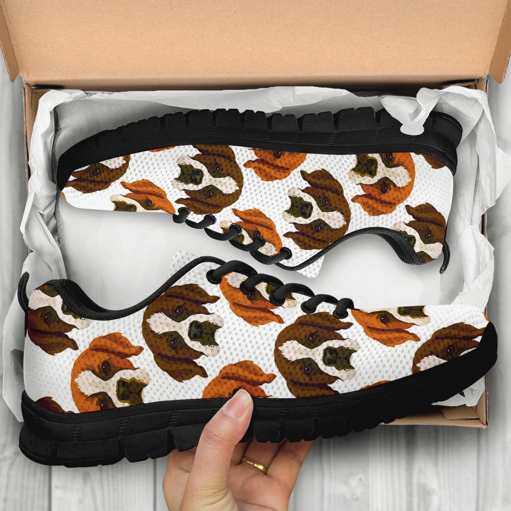 St Bernard Pattern Print Sneaker Shoes For Men Women-grizzshop