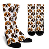 St Bernard Pattern Print Unisex Crew Socks-grizzshop