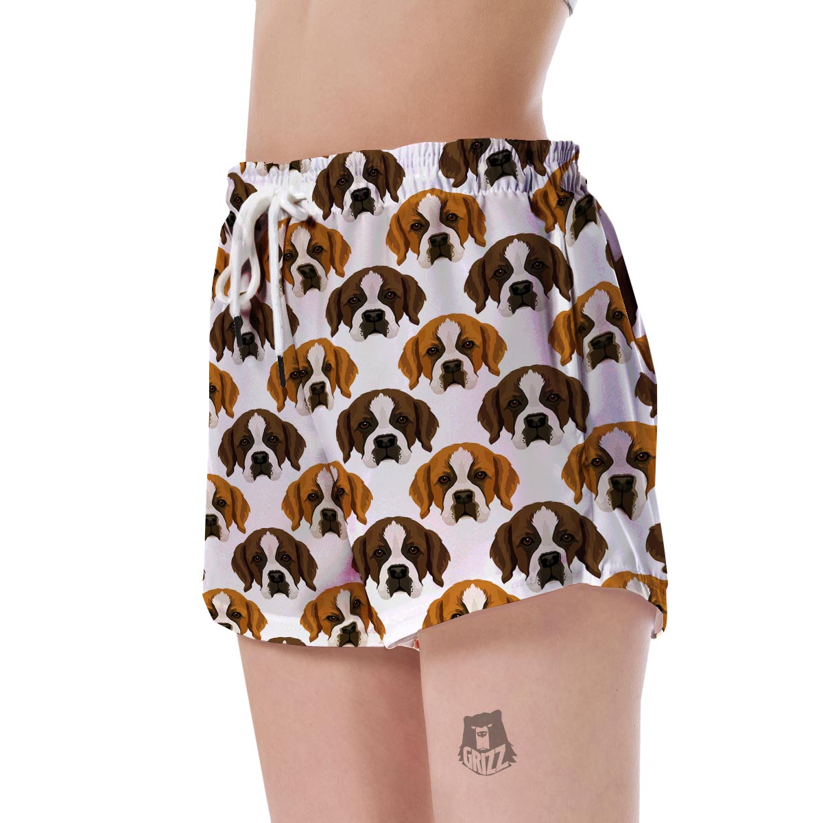 St Bernard Pattern Print Women's Shorts-grizzshop