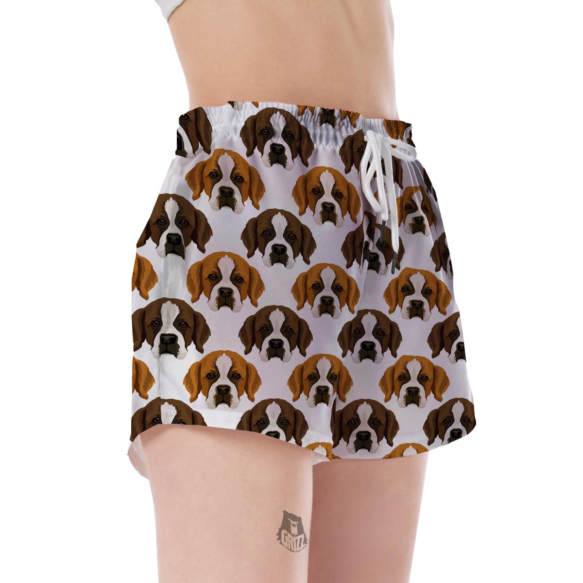 St Bernard Pattern Print Women's Shorts-grizzshop