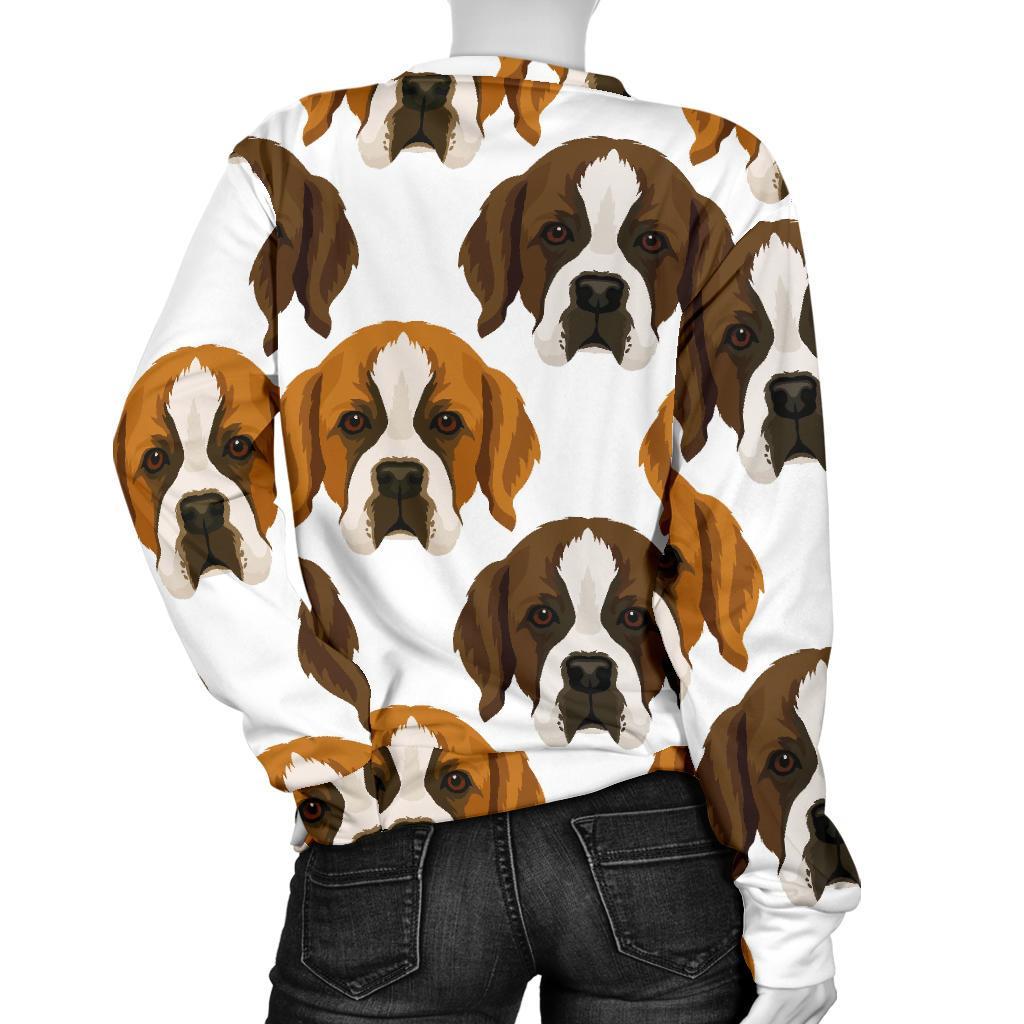 St Bernard Pattern Print Women's Sweatshirt-grizzshop