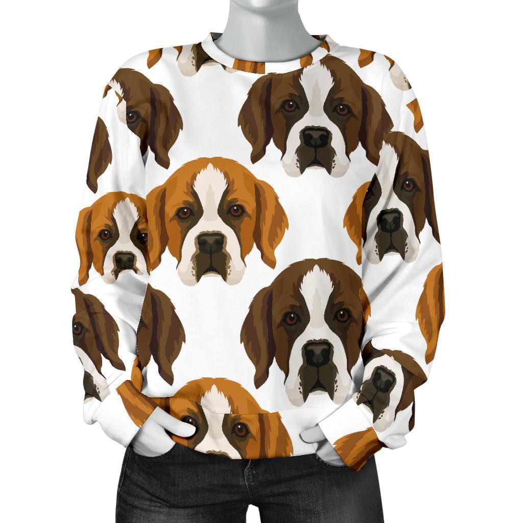 St Bernard Pattern Print Women's Sweatshirt-grizzshop