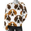 St Bernard Pattern Print Women's Sweatshirt-grizzshop