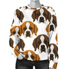 St Bernard Pattern Print Women's Sweatshirt-grizzshop