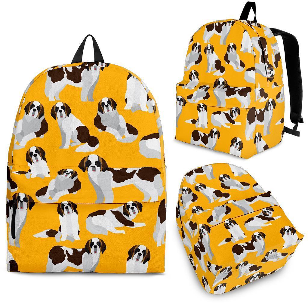 St Bernard Yellow Pattern Print Backpack-grizzshop