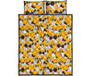 St Bernard Yellow Pattern Print Bed Set Quilt-grizzshop