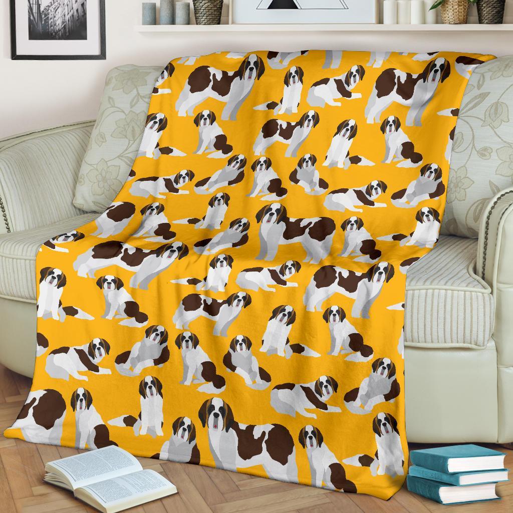 St Bernard Yellow Pattern Print Blanket-grizzshop