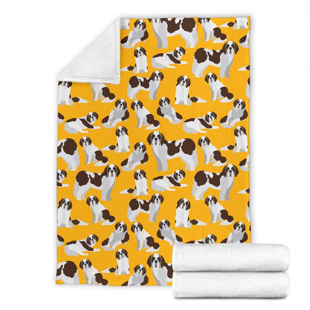 St Bernard Yellow Pattern Print Blanket-grizzshop