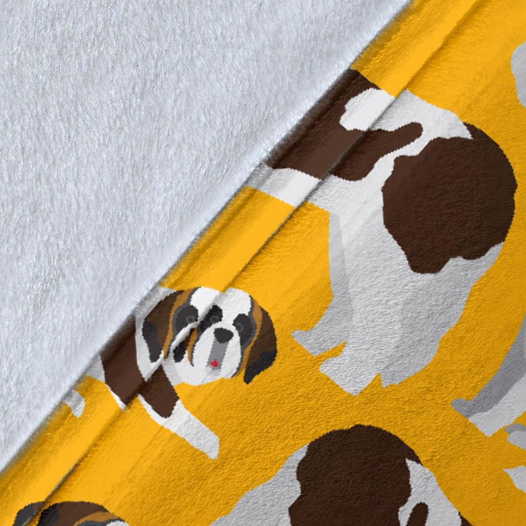 St Bernard Yellow Pattern Print Blanket-grizzshop