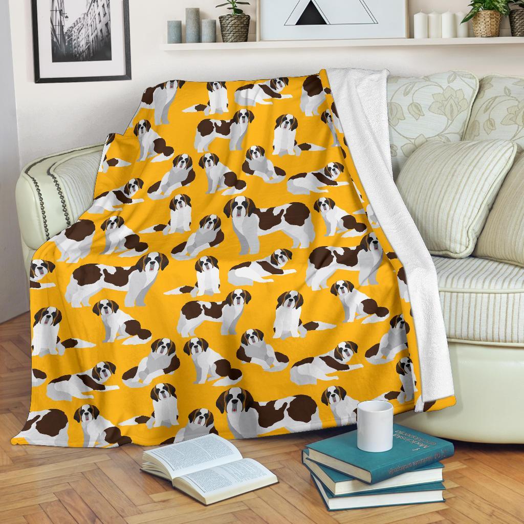 St Bernard Yellow Pattern Print Blanket-grizzshop