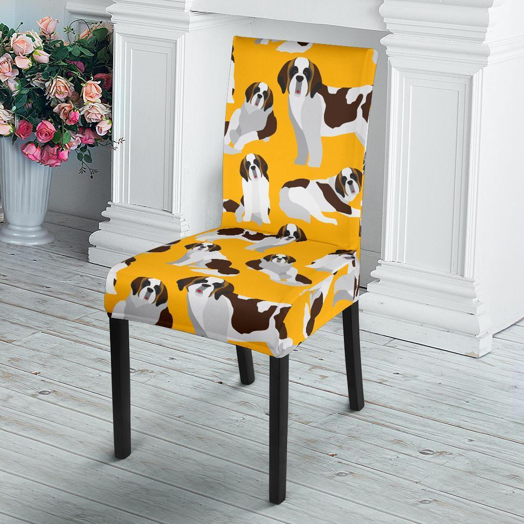 St Bernard Yellow Pattern Print Chair Cover-grizzshop