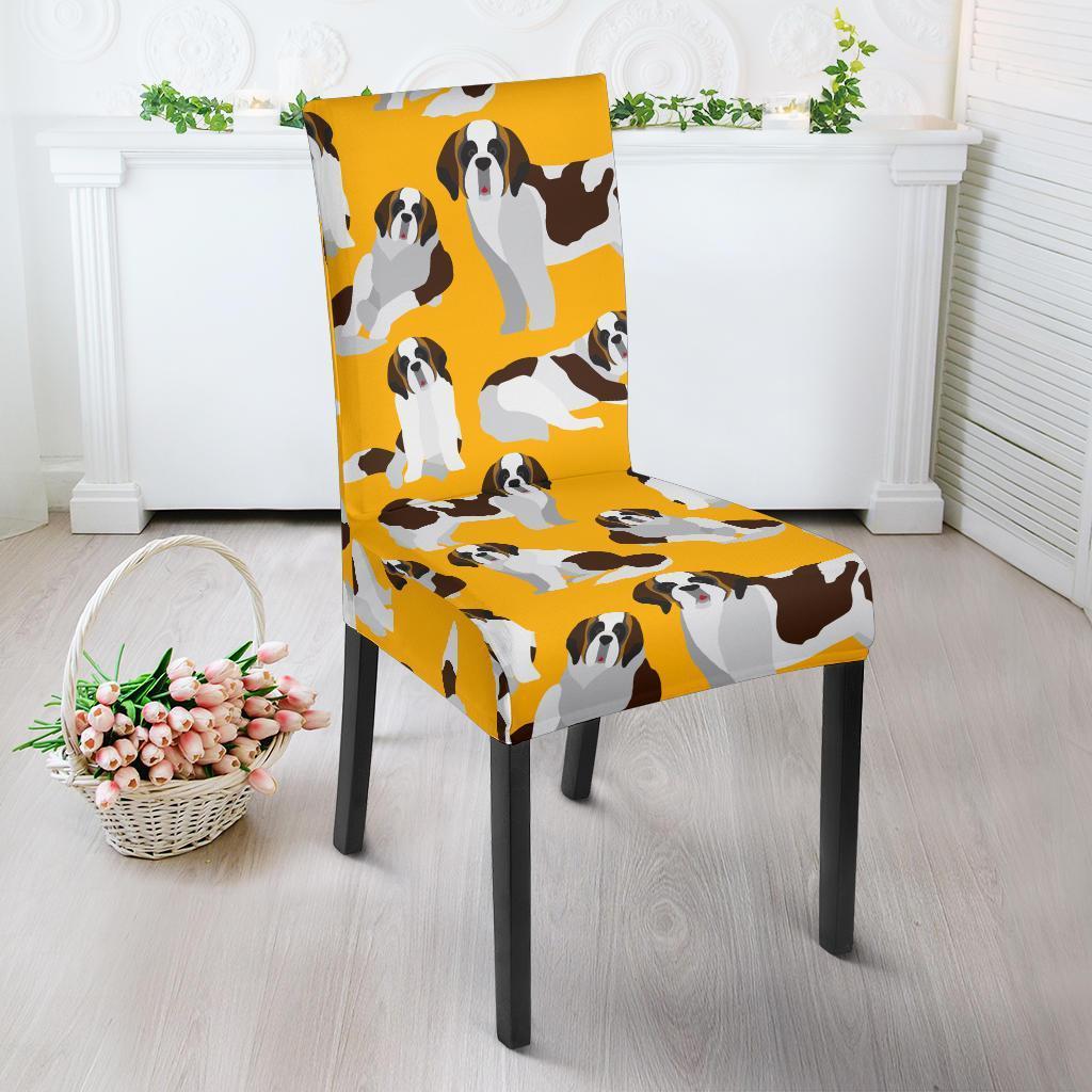 St Bernard Yellow Pattern Print Chair Cover-grizzshop