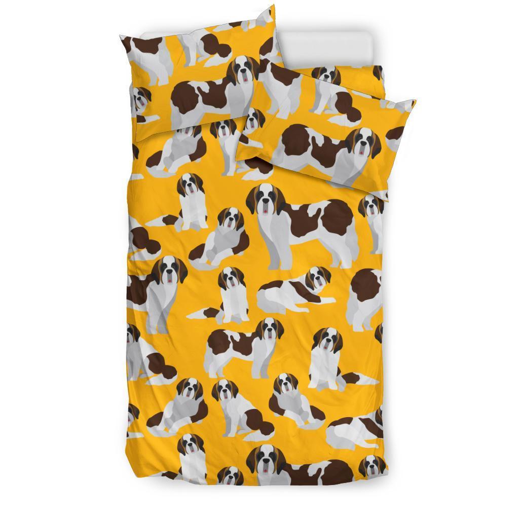 St Bernard Yellow Pattern Print Duvet Cover Bedding Set-grizzshop