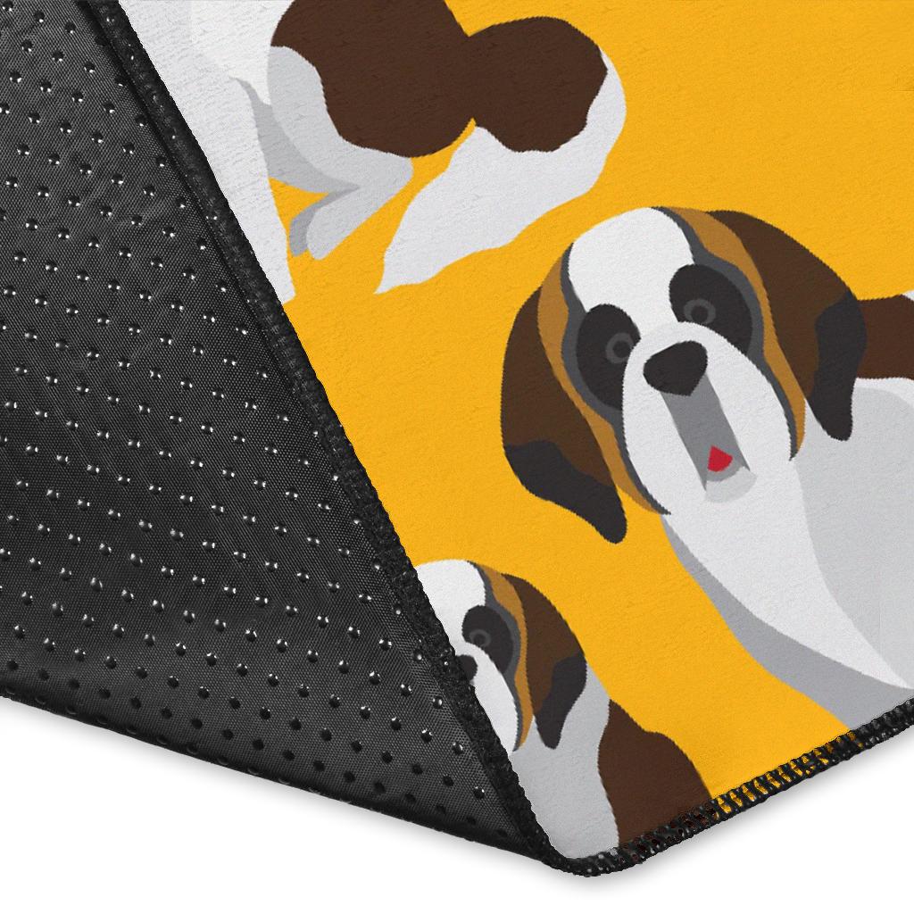 St Bernard Yellow Pattern Print Floor Mat-grizzshop