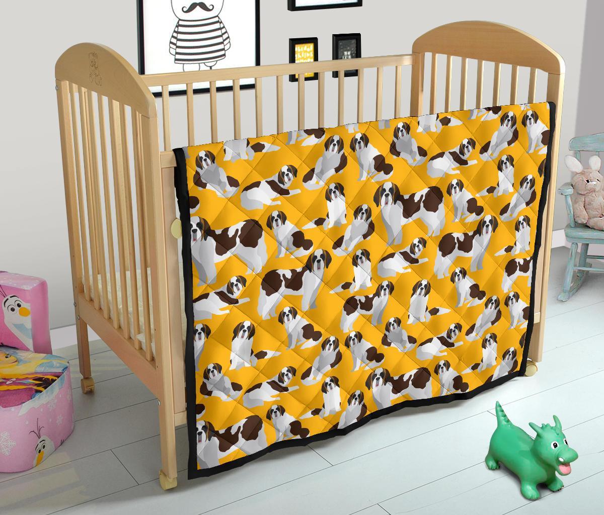 St Bernard Yellow Pattern Print Quilt-grizzshop