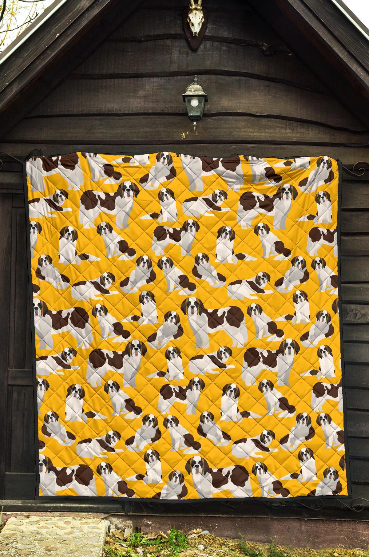 St Bernard Yellow Pattern Print Quilt-grizzshop