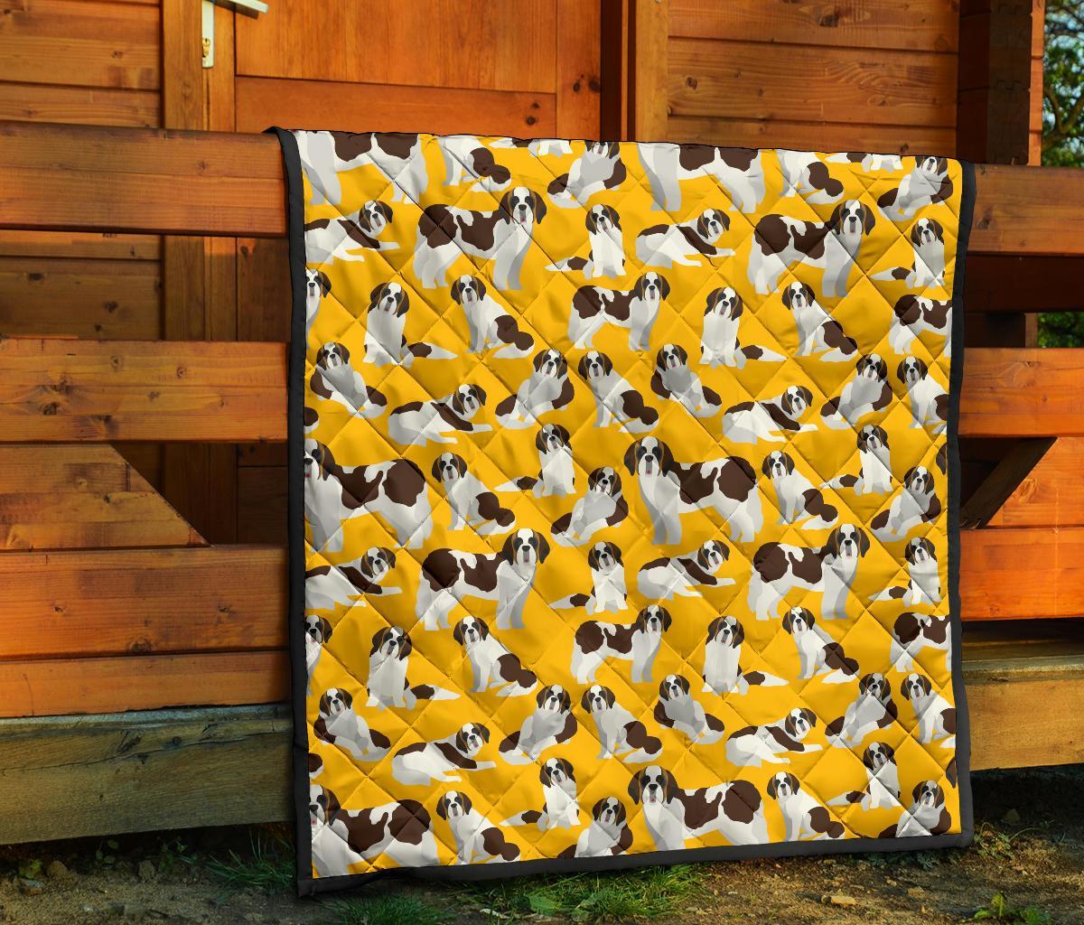 St Bernard Yellow Pattern Print Quilt-grizzshop