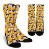 St Bernard Yellow Pattern Print Unisex Crew Socks-grizzshop