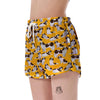 St Bernard Yellow Pattern Print Women's Shorts-grizzshop