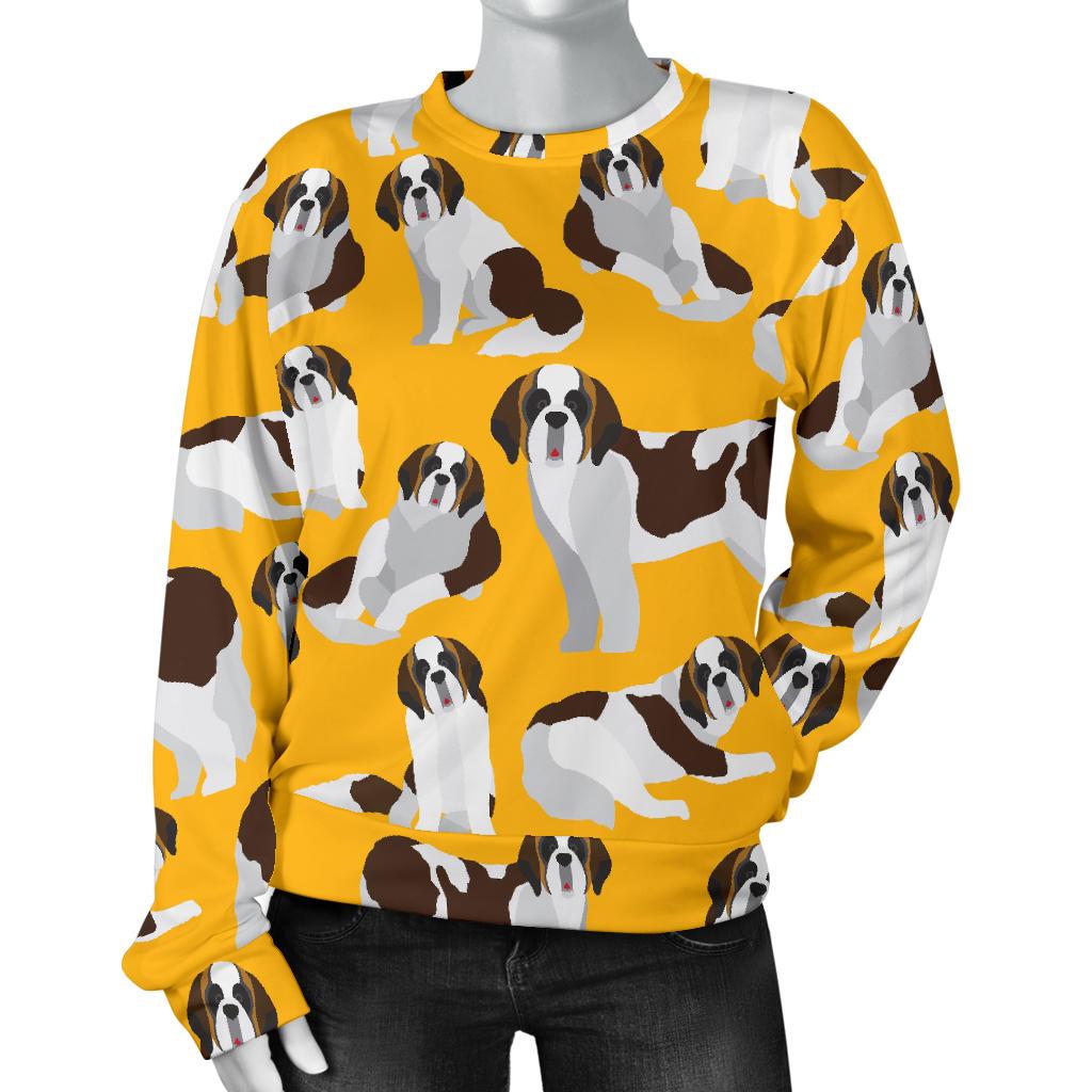 St Bernard Yellow Pattern Print Women's Sweatshirt-grizzshop