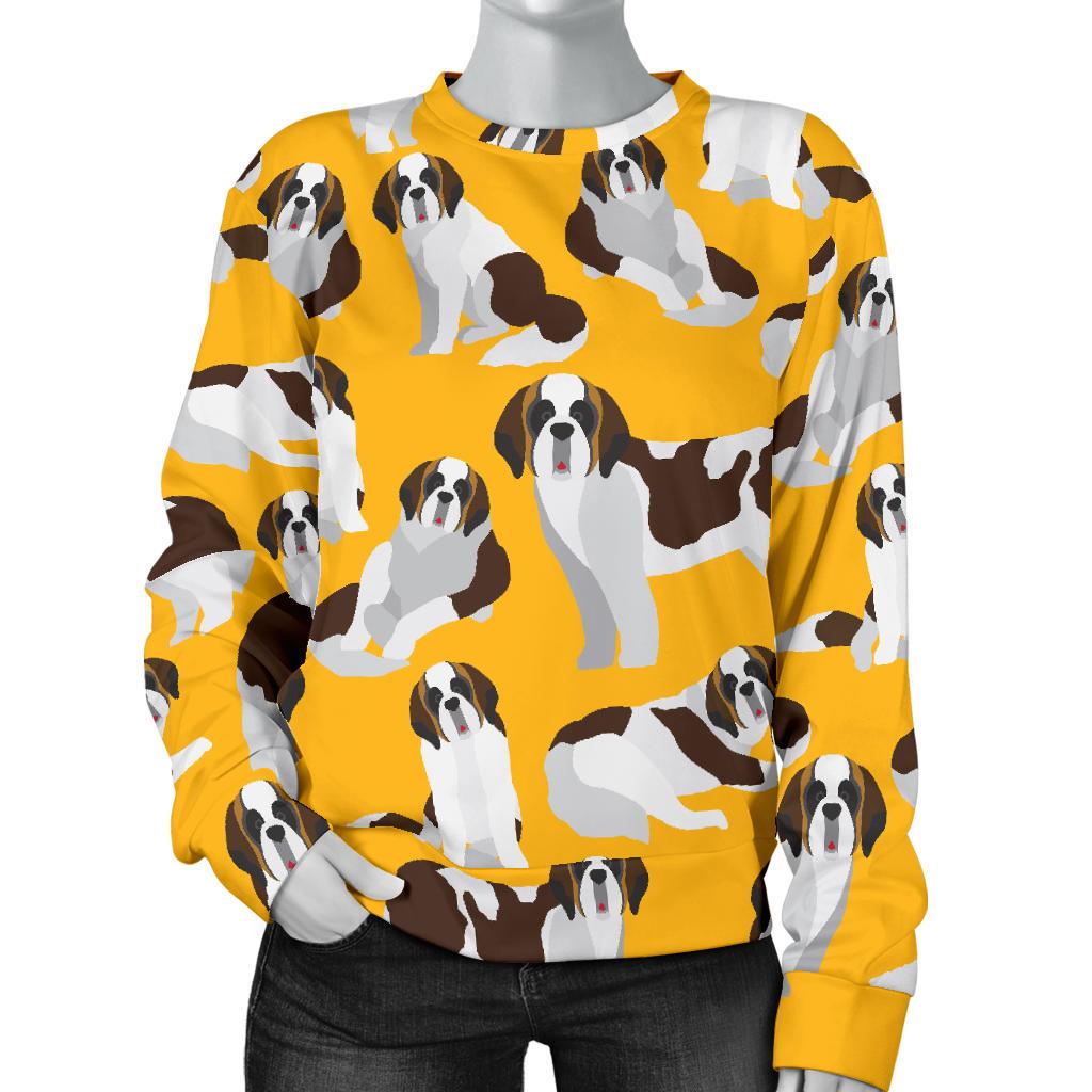 St Bernard Yellow Pattern Print Women's Sweatshirt-grizzshop