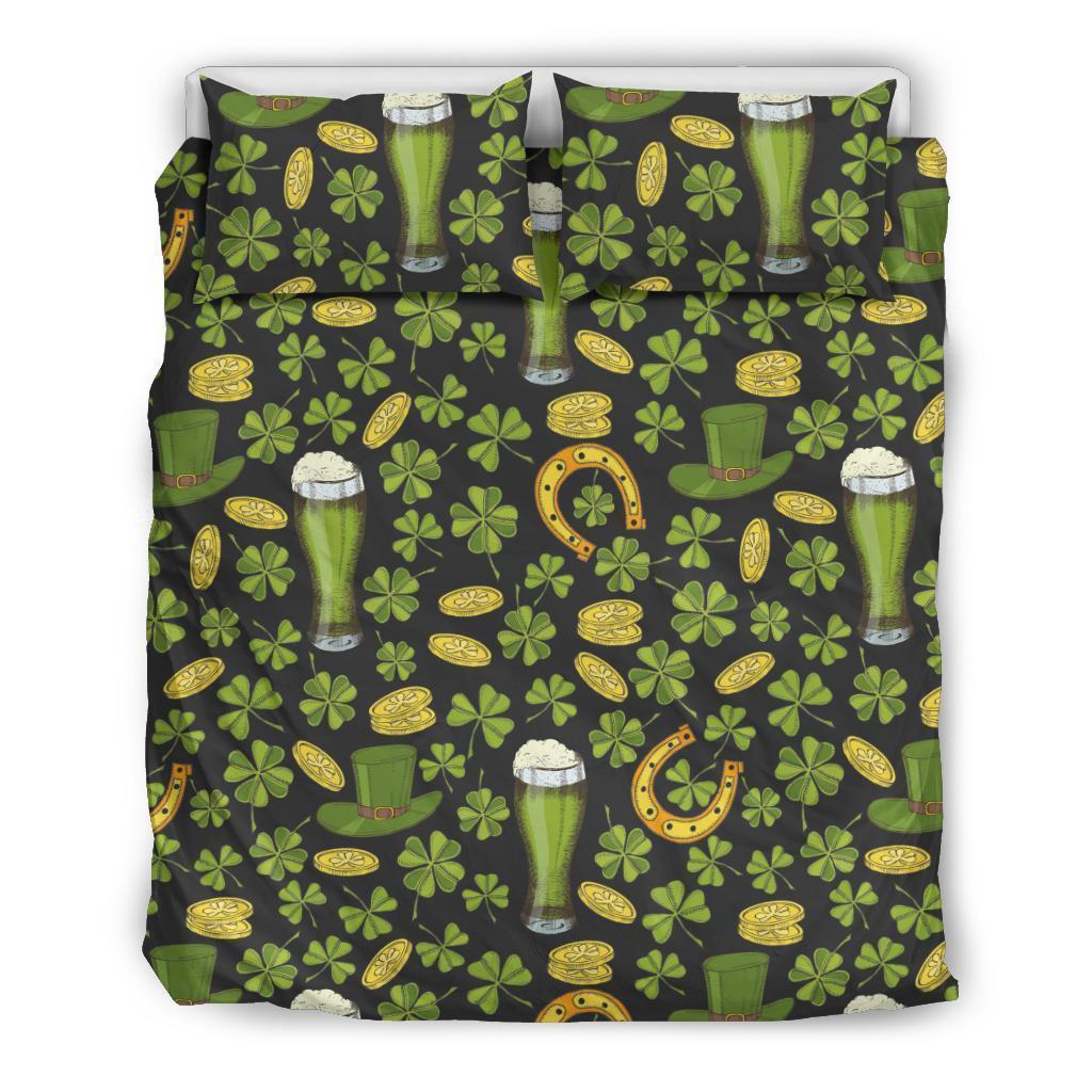 St Patrick's Day Leprechaun Beer Pattern Print Duvet Cover Bedding Set-grizzshop