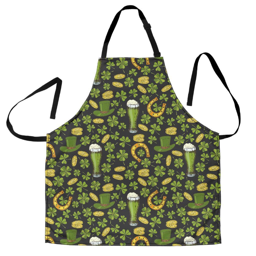 St Patrick's Day Leprechaun Beer Pattern Print Men's Apron-grizzshop