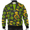 St Patrick's Day Leprechaun Beer Pattern Print Men's Bomber Jacket-grizzshop