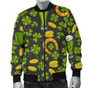 St Patrick's Day Leprechaun Beer Pattern Print Men's Bomber Jacket-grizzshop