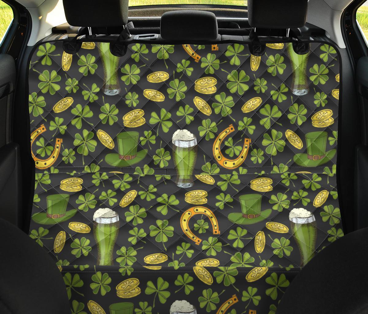 St Patrick's Day Leprechaun Beer Pattern Print Pet Car Seat Cover-grizzshop