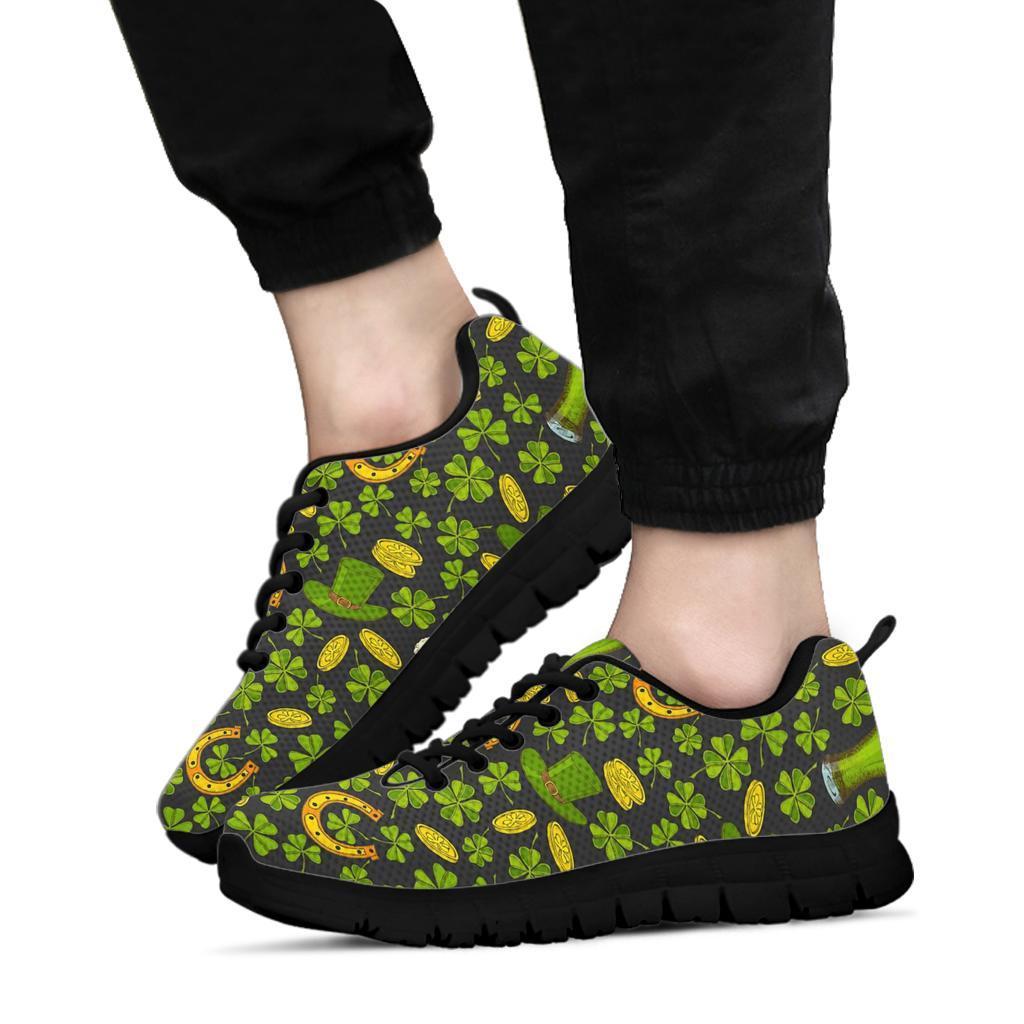 St Patrick's Day Leprechaun Beer Pattern Print Sneaker Shoes For Men Women-grizzshop