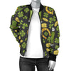 St Patrick's Day Leprechaun Beer Pattern Print Women Casual Bomber Jacket-grizzshop